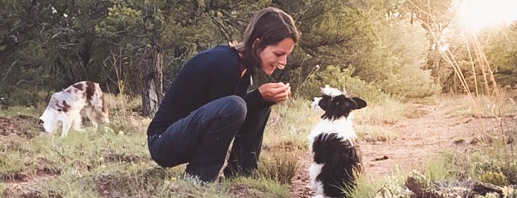 Steffi Trott training a dog